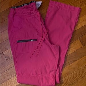 Koi Fuchsia Scrub Pants with Zipper Accent